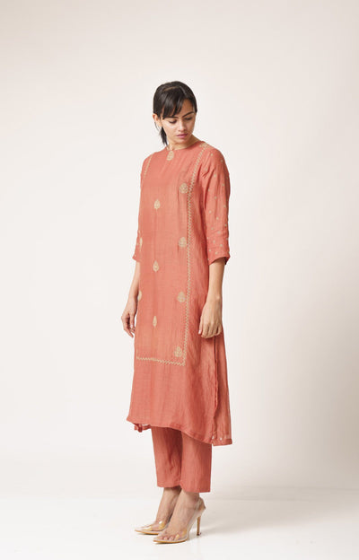 R-4 Kurta Set Old Rose Fashion DOT