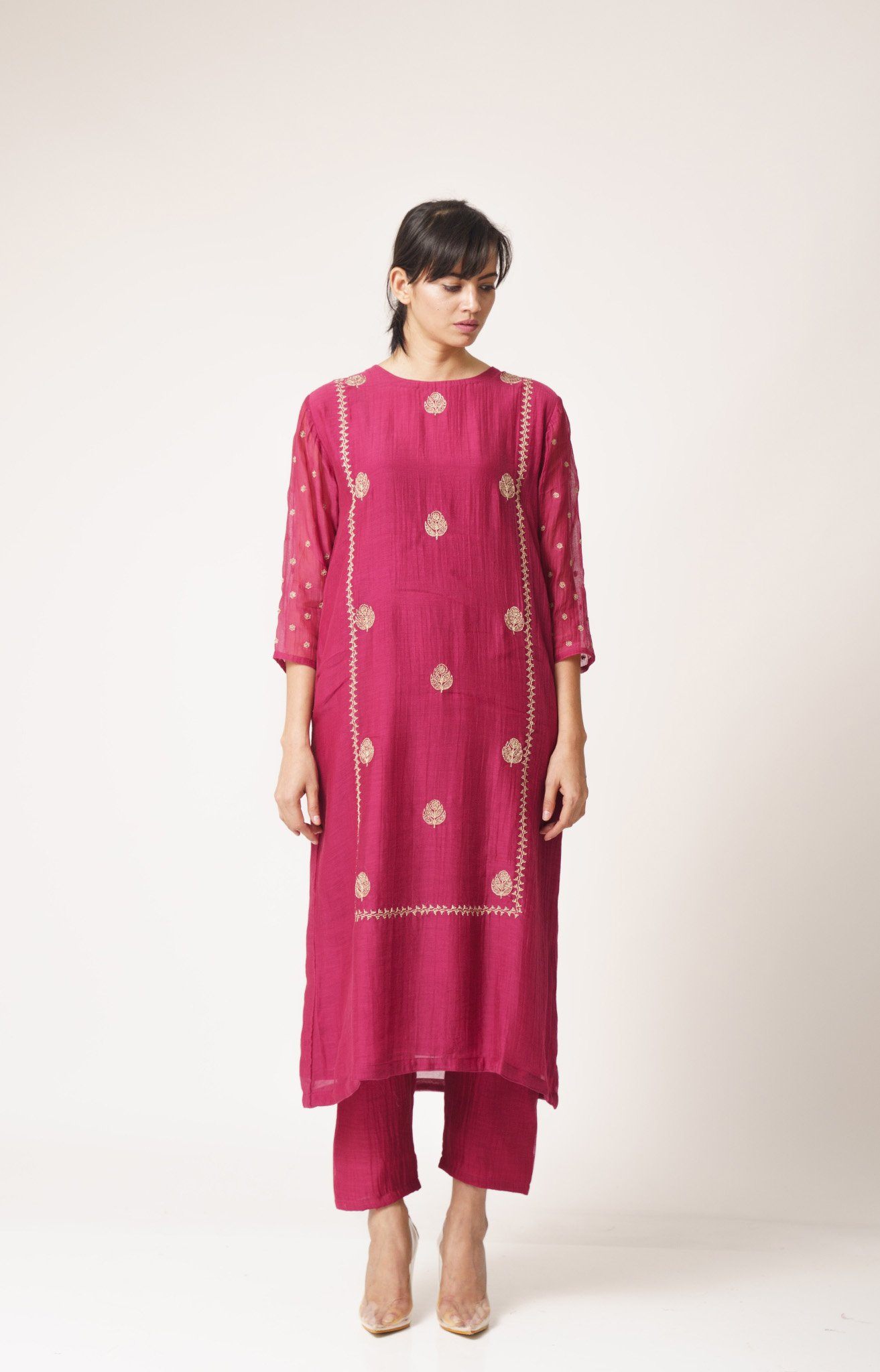 R-4 Kurta Set Rani Pink Fashion DOT