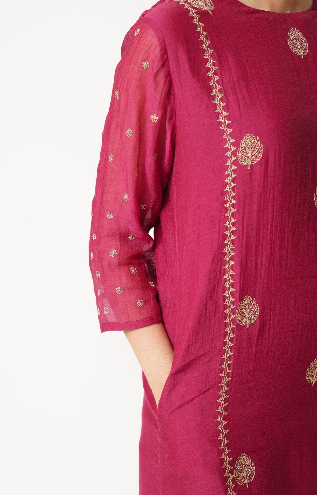 R-4 Kurta Set Rani Pink Fashion DOT