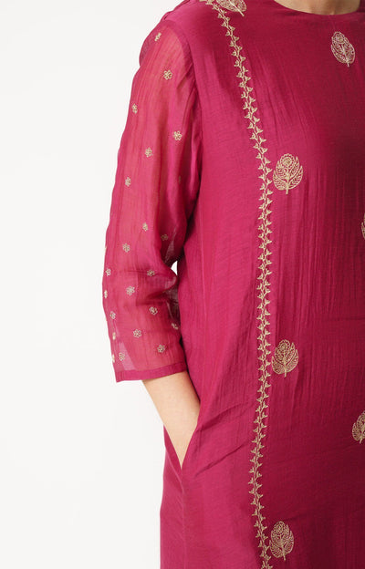 R-4 Kurta Set Rani Pink Fashion DOT