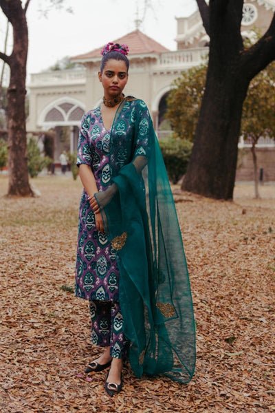 Rambagh Silk Kurta Set With Dupatta Fashion JodiLife XXS Kurta Set with Dupatta
