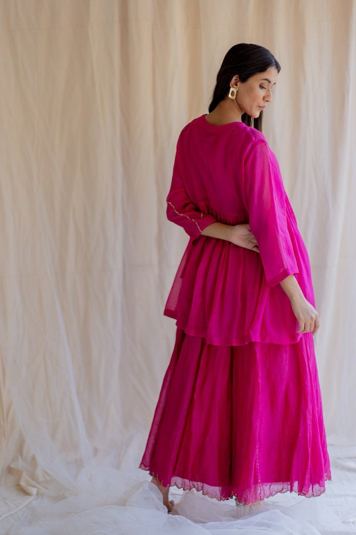 Rani Pink Nayab Gharara Set Fashion Nirjara