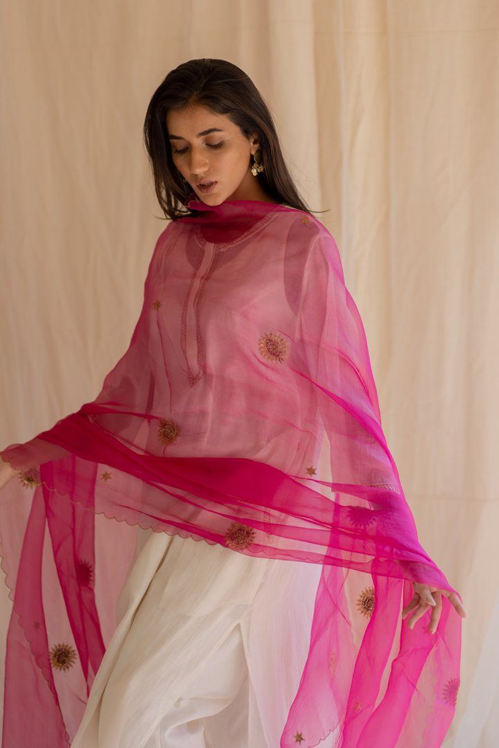 Rani Pink Panch Pankhiya Odhani Fashion Nirjara