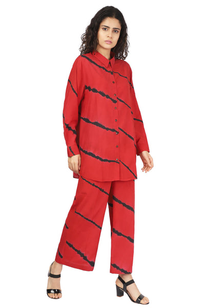 Red And Black Hand Done Shibori Co-ord Fashion The Pot Plant