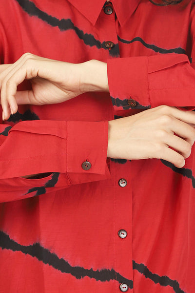 Red And Black Hand Done Shibori Co-ord Fashion The Pot Plant
