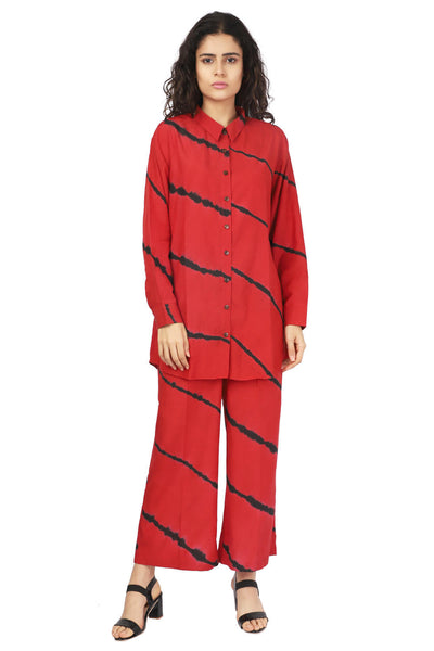 Red And Black Hand Done Shibori Co-ord Fashion The Pot Plant