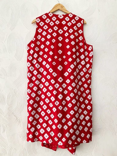 Red Bandhani Overlay Fashion The Pot Plant