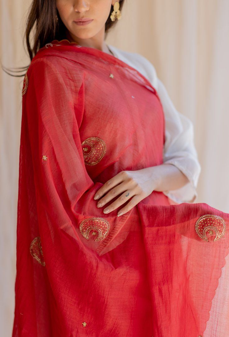 Red Chand Odhani Fashion Nirjara