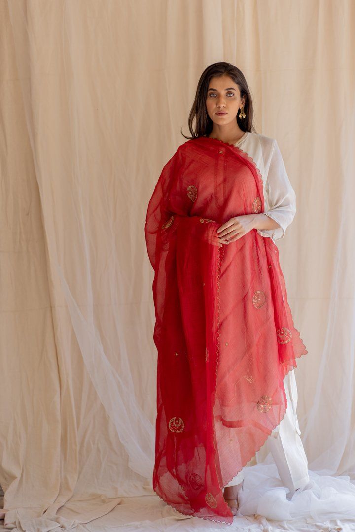Red Chand Odhani Fashion Nirjara