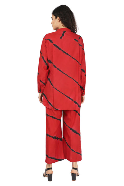 Red Hand Done Shibori Wrap Co-ord Fashion The Pot Plant