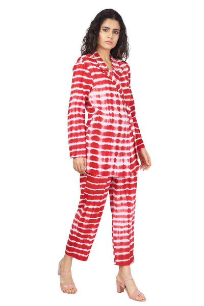 Red Hand Done Shibori Wrap Co-ord Fashion The Pot Plant