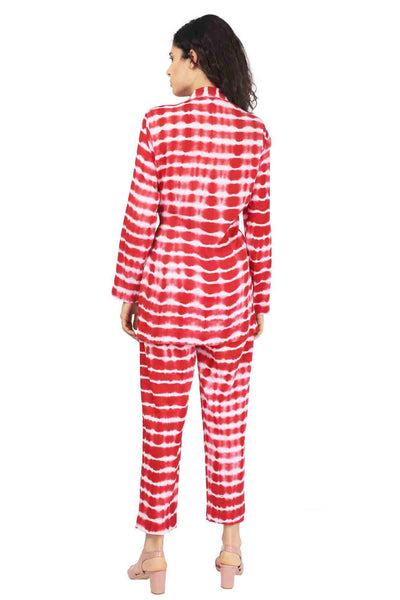 Red Hand Done Shibori Wrap Co-ord Fashion The Pot Plant