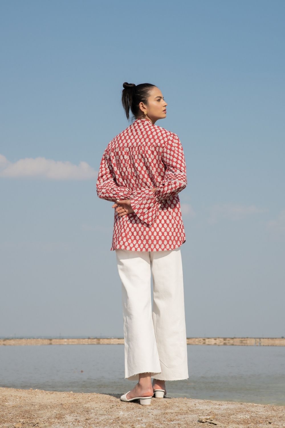 Red Lotus Blouson Top Fashion Marche