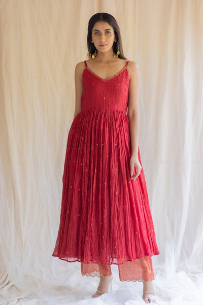 Red Nasim Jama Fashion Nirjara
