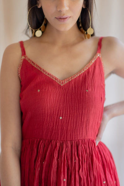 Red Nasim Jama Fashion Nirjara