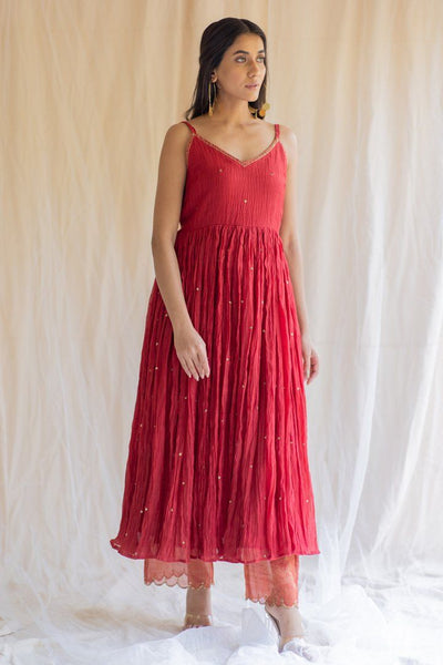 Red Nasim Jama Fashion Nirjara