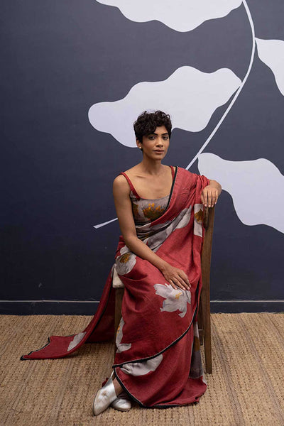 RED POPPIES SAREE Fashion Yam
