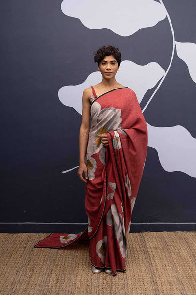 RED POPPIES SAREE Fashion Yam