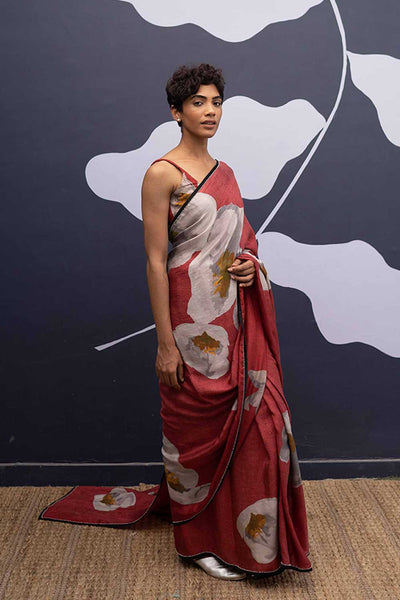 RED POPPIES SAREE Fashion Yam