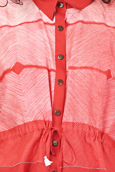 Red Stitched Shibori And Pants Co-ord Fashion The Pot Plant