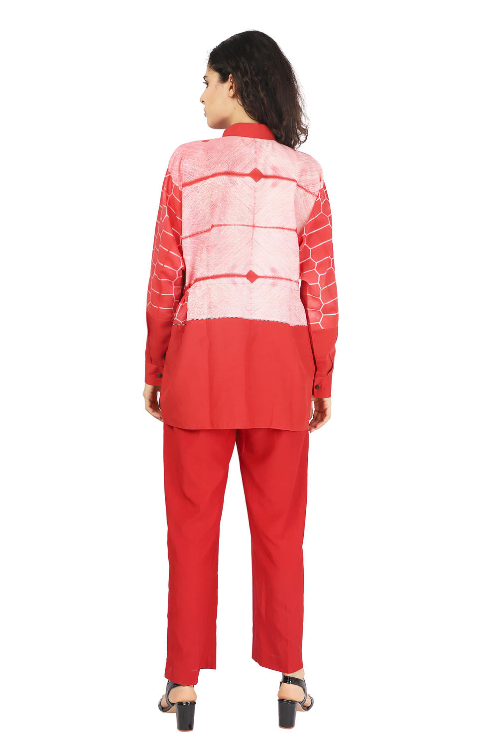 Red Stitched Shibori And Pants Co-ord Fashion The Pot Plant