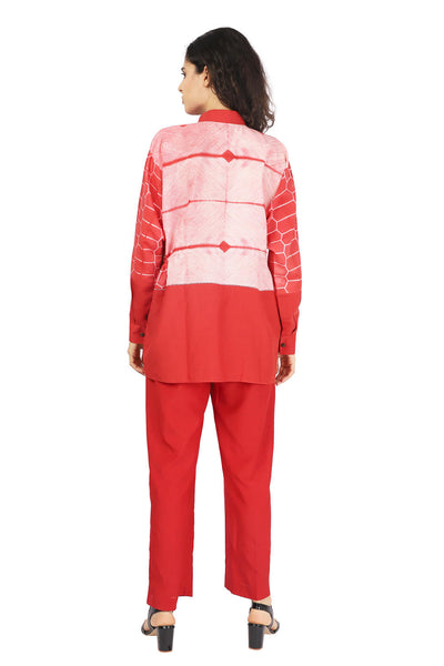 Red Stitched Shibori And Pants Co-ord Fashion The Pot Plant