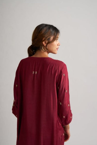 Rohita Maroon Kurta Set Fashion DOT