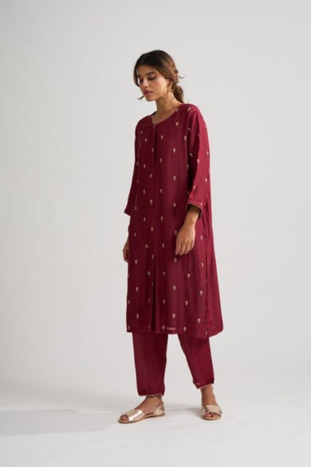 Rohita Maroon Kurta Set Fashion DOT