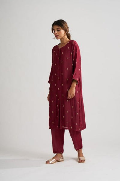 Rohita Maroon Kurta Set Fashion DOT