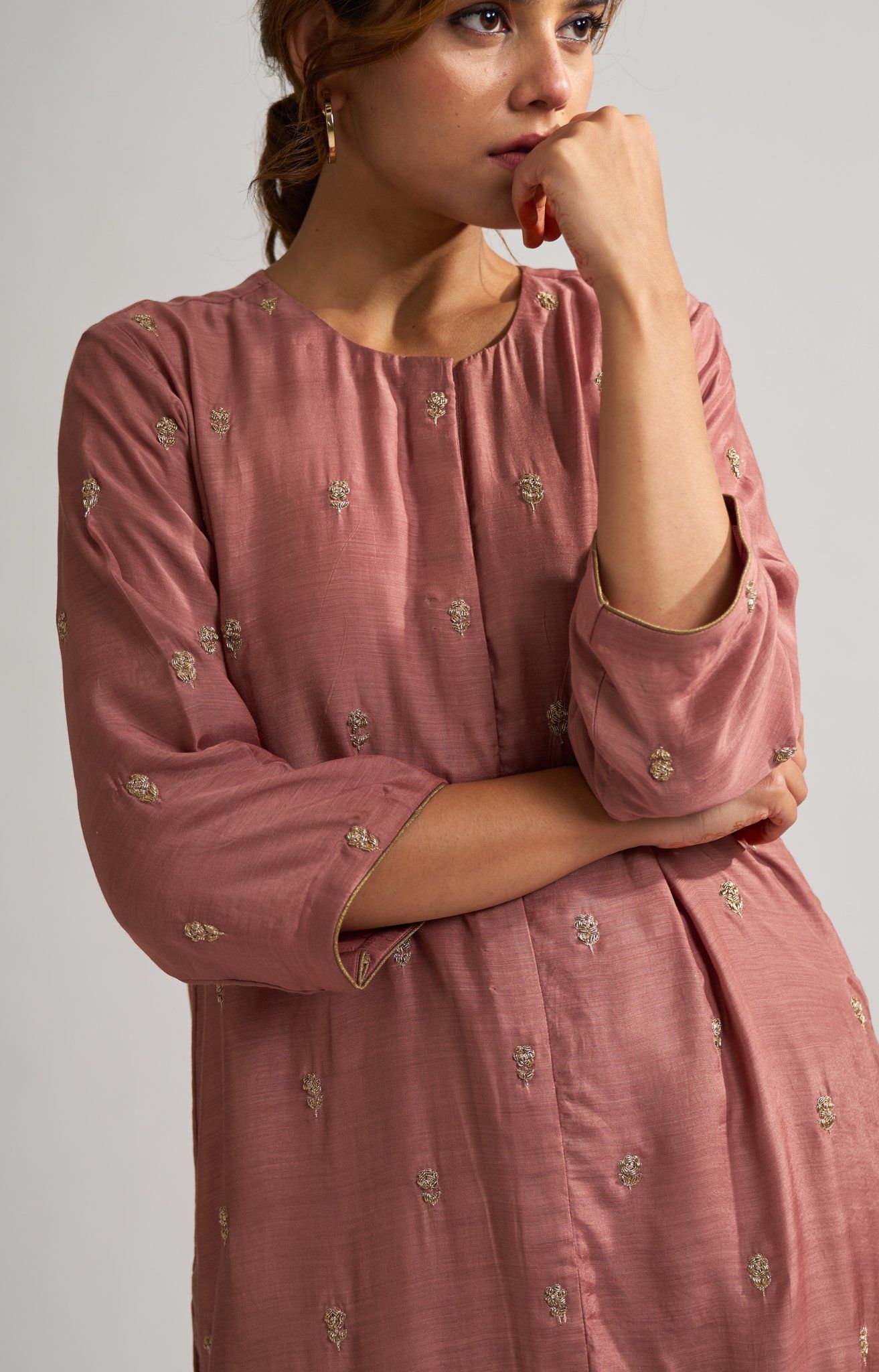Rohita Old Rose Kurta Set Fashion DOT