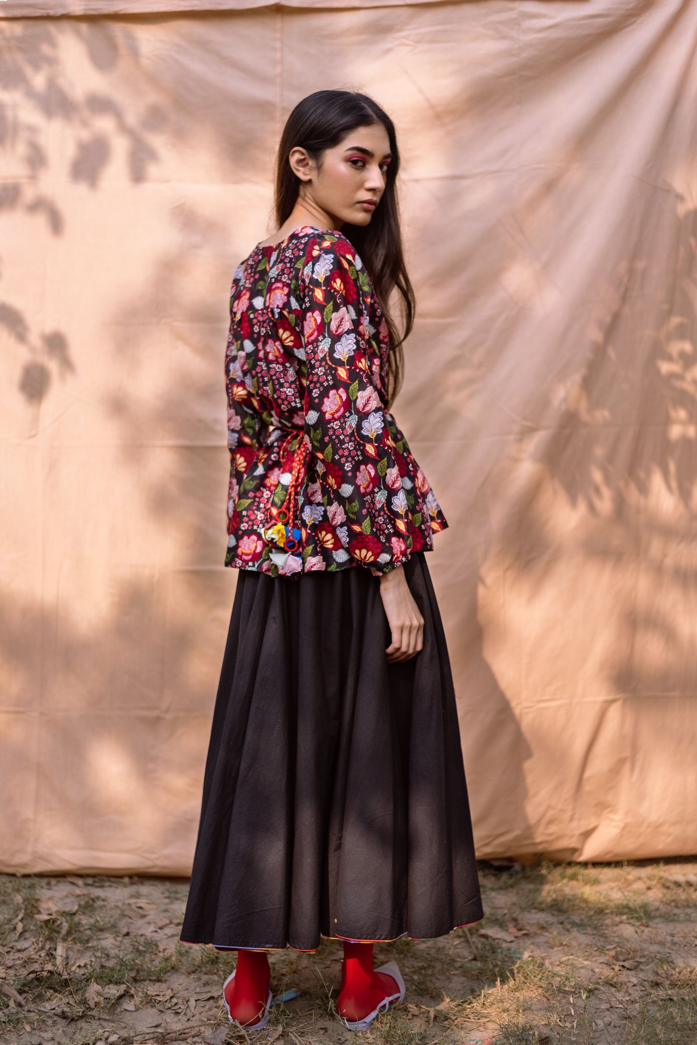 Rose Jaal Tie Up Top Fashion Yam
