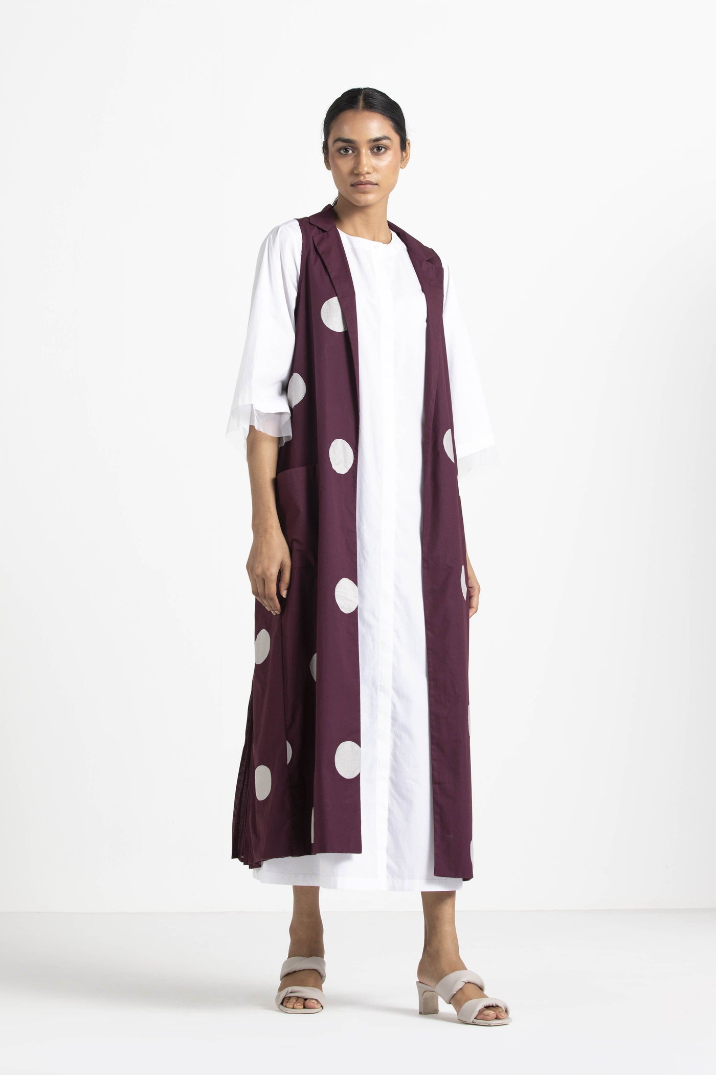 Round Neck Dress - White Fashion THREE