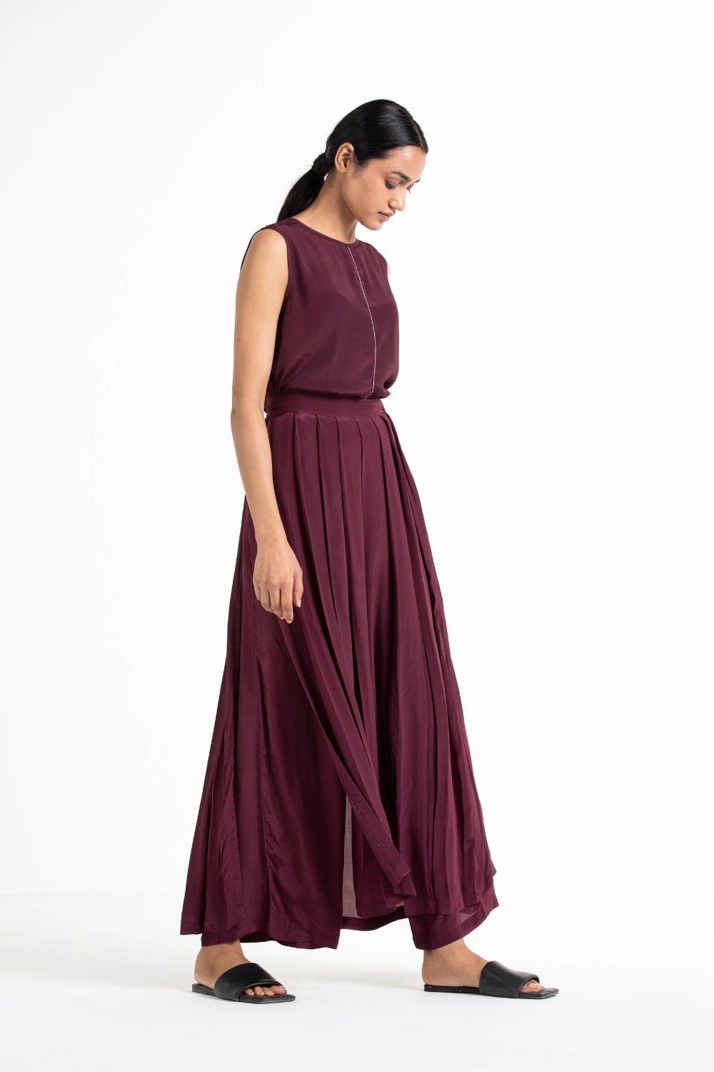 Round Neck Top Co-ord (Set of 2) Fashion THREE