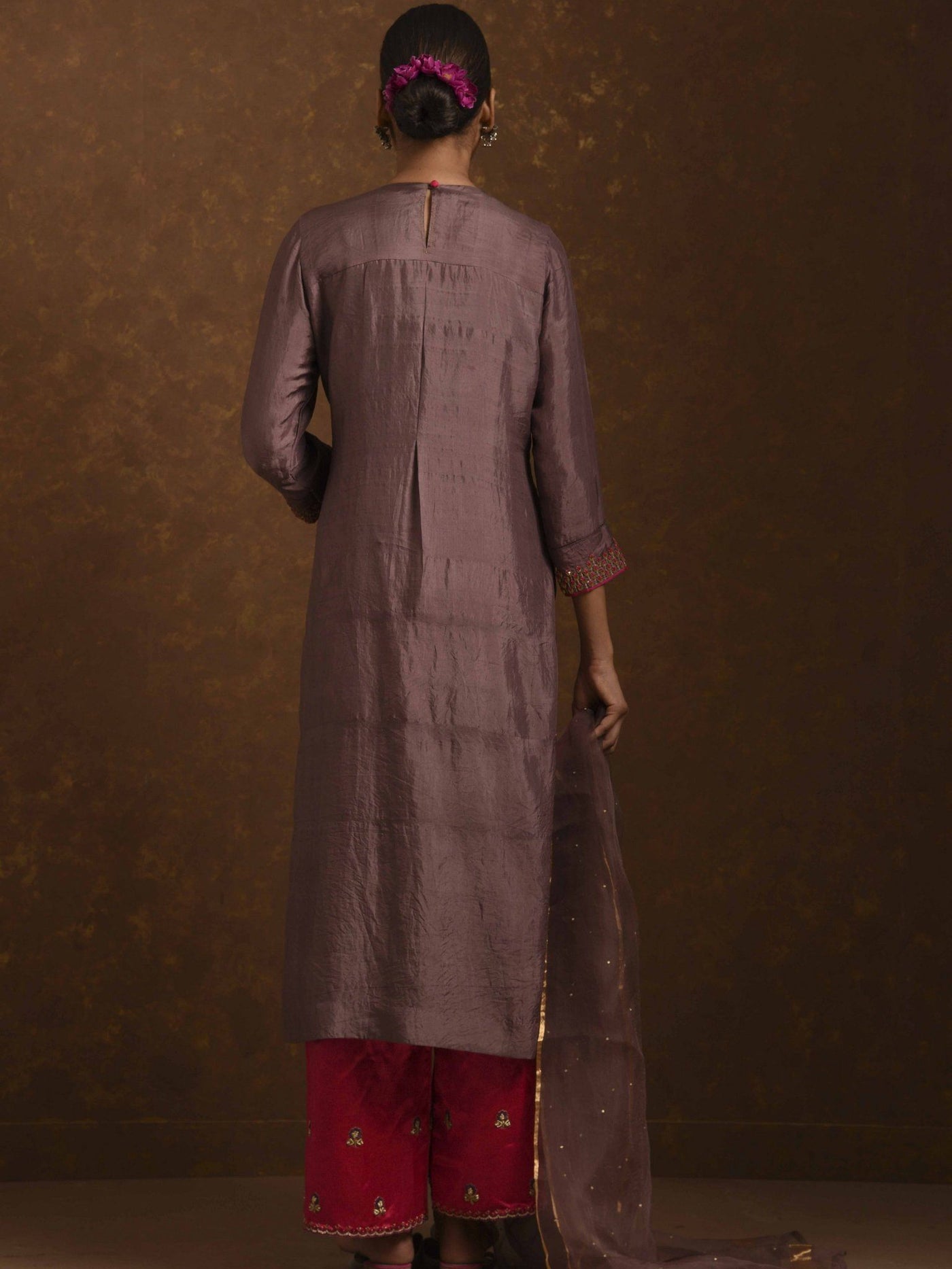 Ruhani Mocha-Pink Kurta Set Fashion Priti Prashant 
