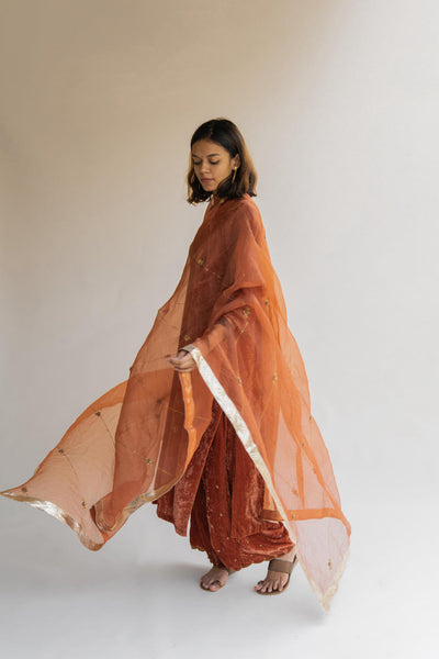 Rust Adi Bel Odhani Fashion Nirjara