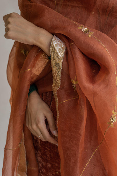 Rust Adi Bel Odhani Fashion Nirjara