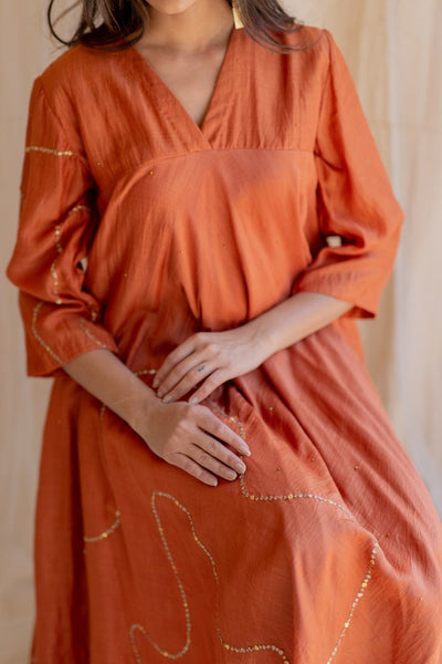 Rust Maheem Kurta Set Fashion Nirjara