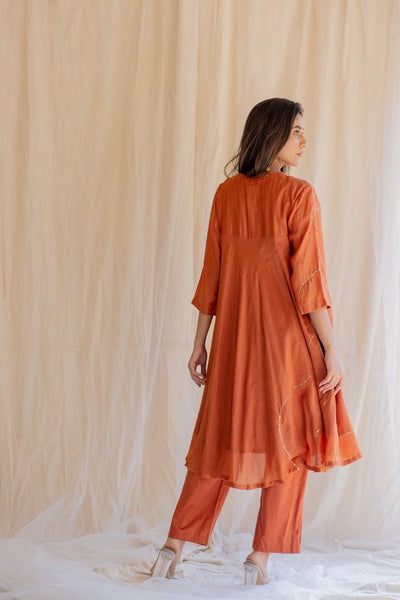 Rust Maheem Kurta Set Fashion Nirjara