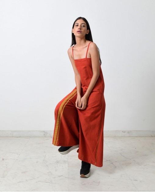 RUST STRAPPY JUMPSUIT Fashion Rias 