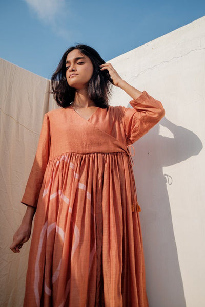 Rust Yer Angarkha Dress Fashion Nirjara