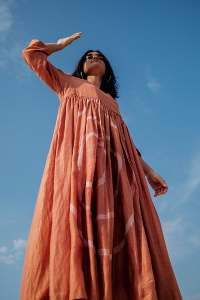 Rust Yer Angarkha Dress Fashion Nirjara