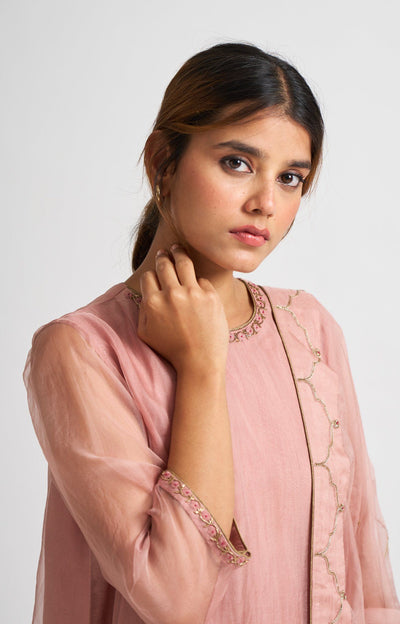 Safeena Old Rose Kurta Set Fashion DOT