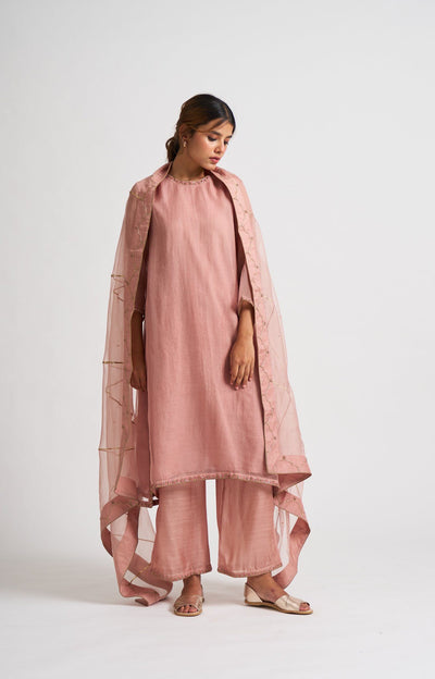 Safeena Old Rose Kurta Set Fashion DOT