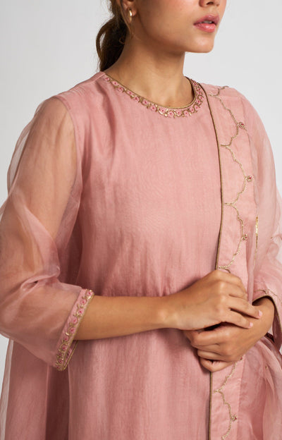 Safeena Old Rose Kurta Set Fashion DOT
