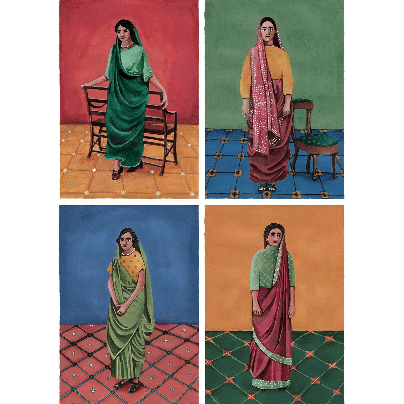 Sage Set of 4 Art Namrata Kumar 