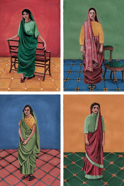 Sage Set of 4 Art Namrata Kumar