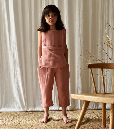 Salmon Co-ord Set Fashion Khara Kapas Kids