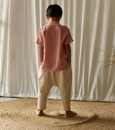 Salmon Pink Shirt Fashion Khara Kapas Kids