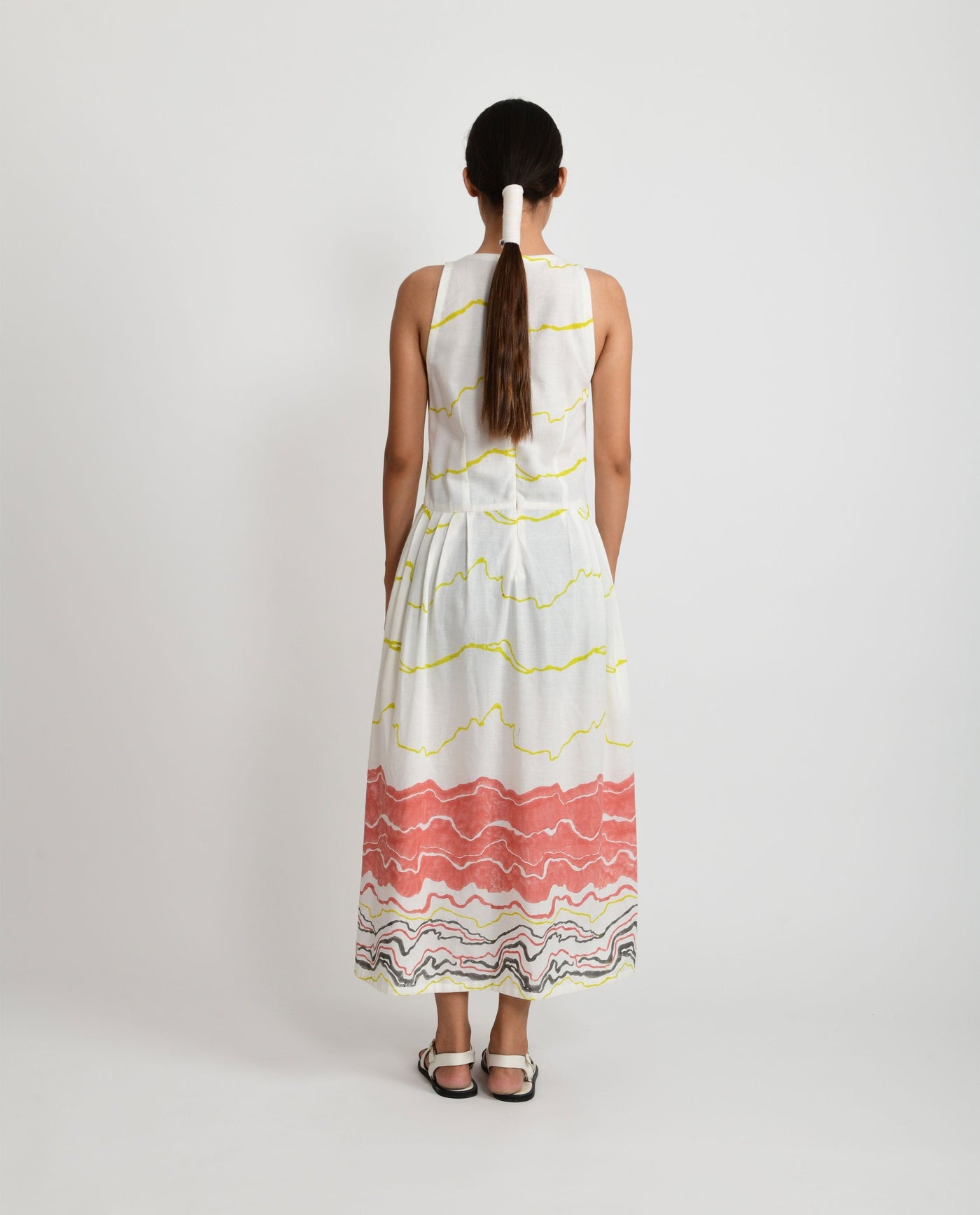 SALMON PLEATED DRESS Fashion Rias 