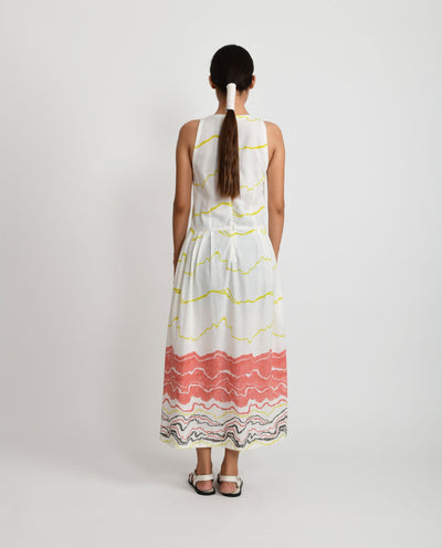 SALMON PLEATED DRESS Fashion Rias 